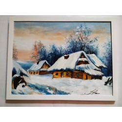 Obraz Zima na dedine