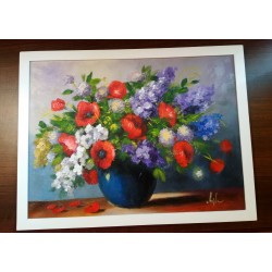 Obraz Váza s vlčími makmi